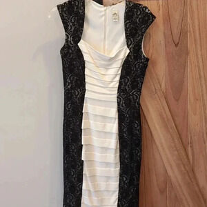 Sangria white and black lace dress size 8